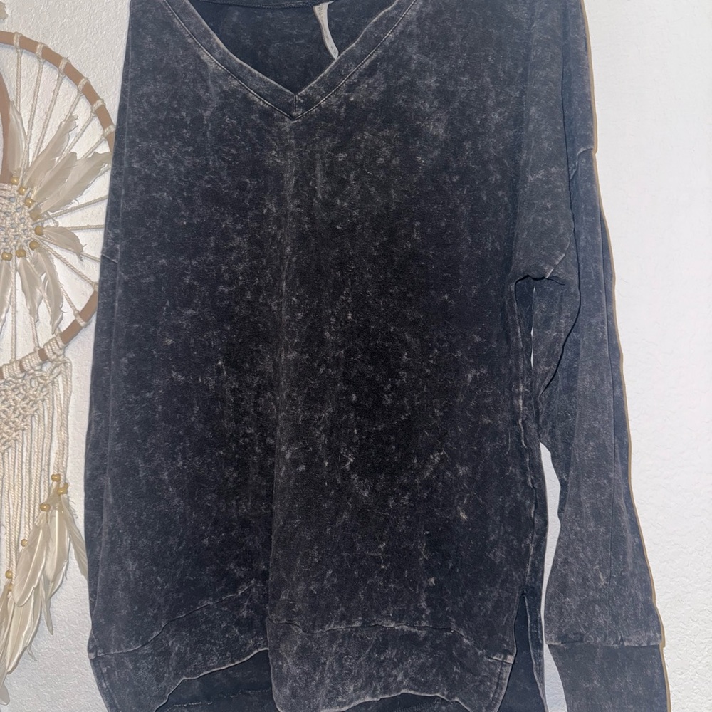 Signature Black V-Neck Sweater with Long Sleeves